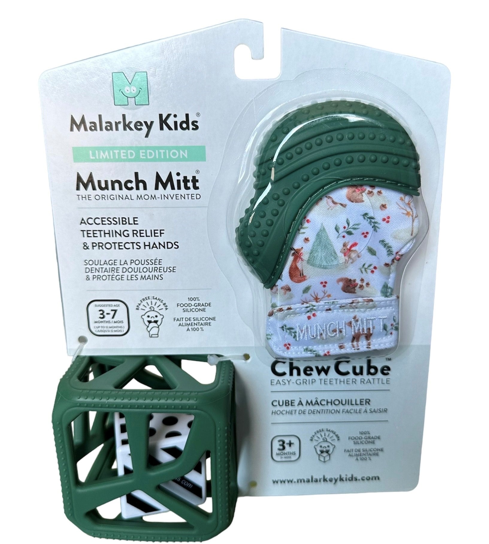 Limited Edition Holiday Gift Pack: Munch Mitt and Chew Cube Duo Chew Cube Malarkey Kids CA 