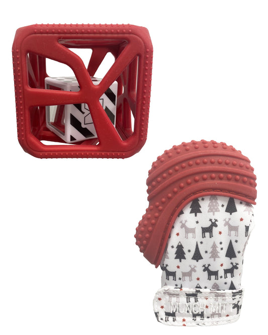 Limited Edition Holiday Gift Pack: Munch Mitt and Chew Cube Duo Chew Cube Malarkey Kids CA