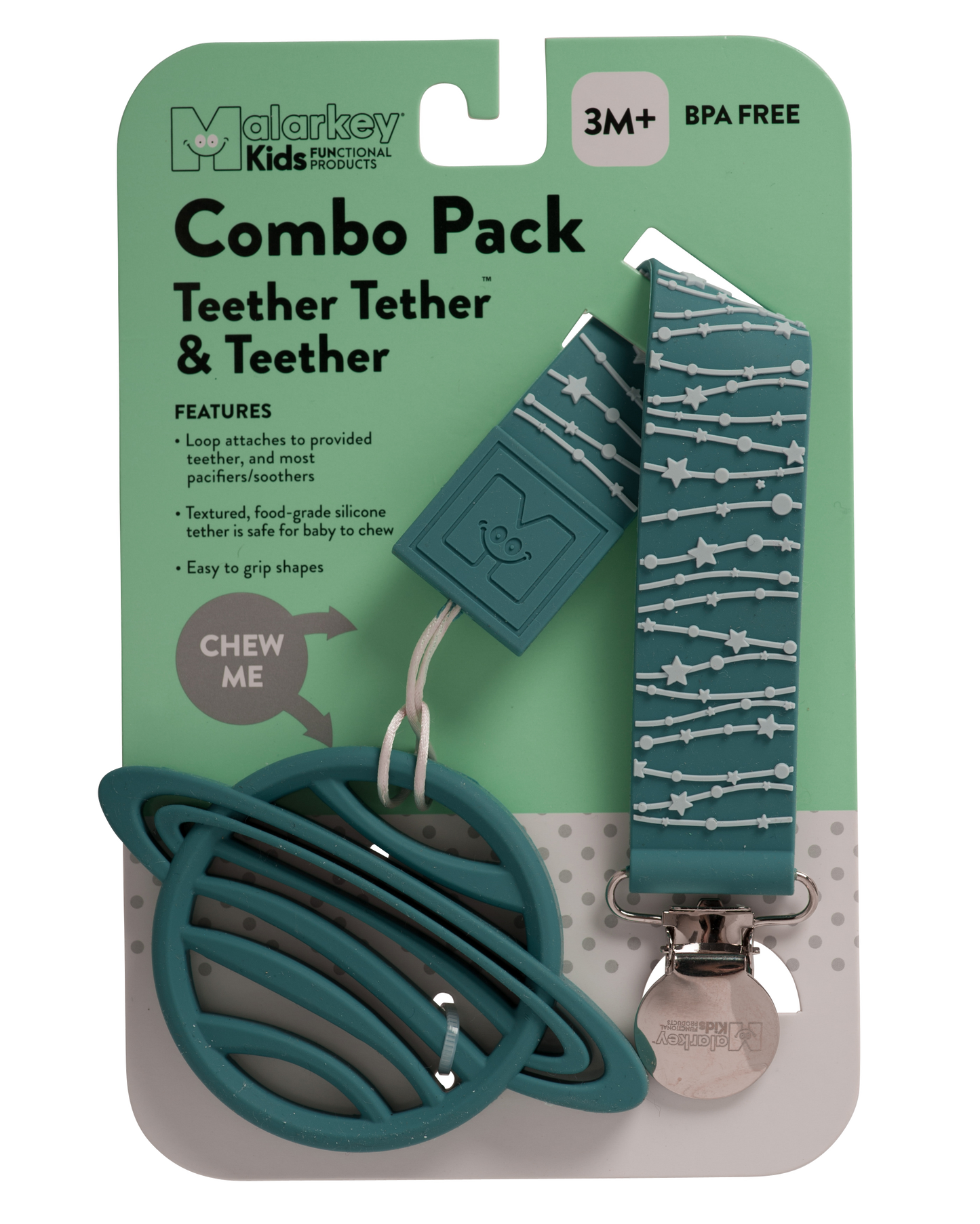 TEETHER TETHER & TEETHER - Stars & Saturn Teether Tether & Teether Malarkey Kids CA