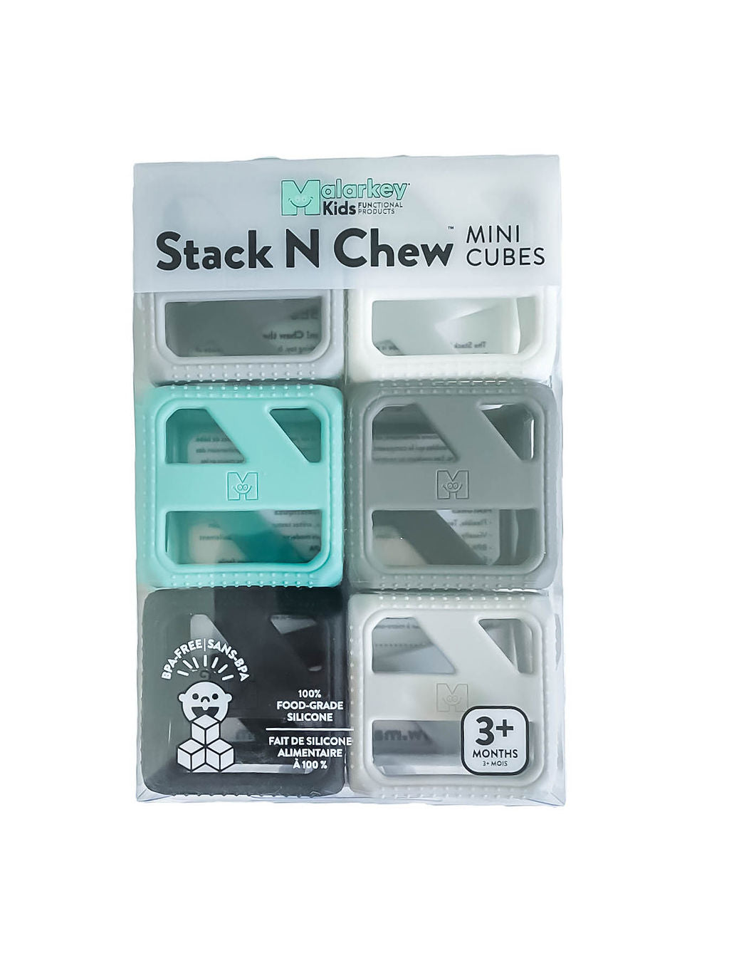 Stack N Chew - Mini Cubes - Monochrome Pacifiers & Teethers Malarkey Kids CA