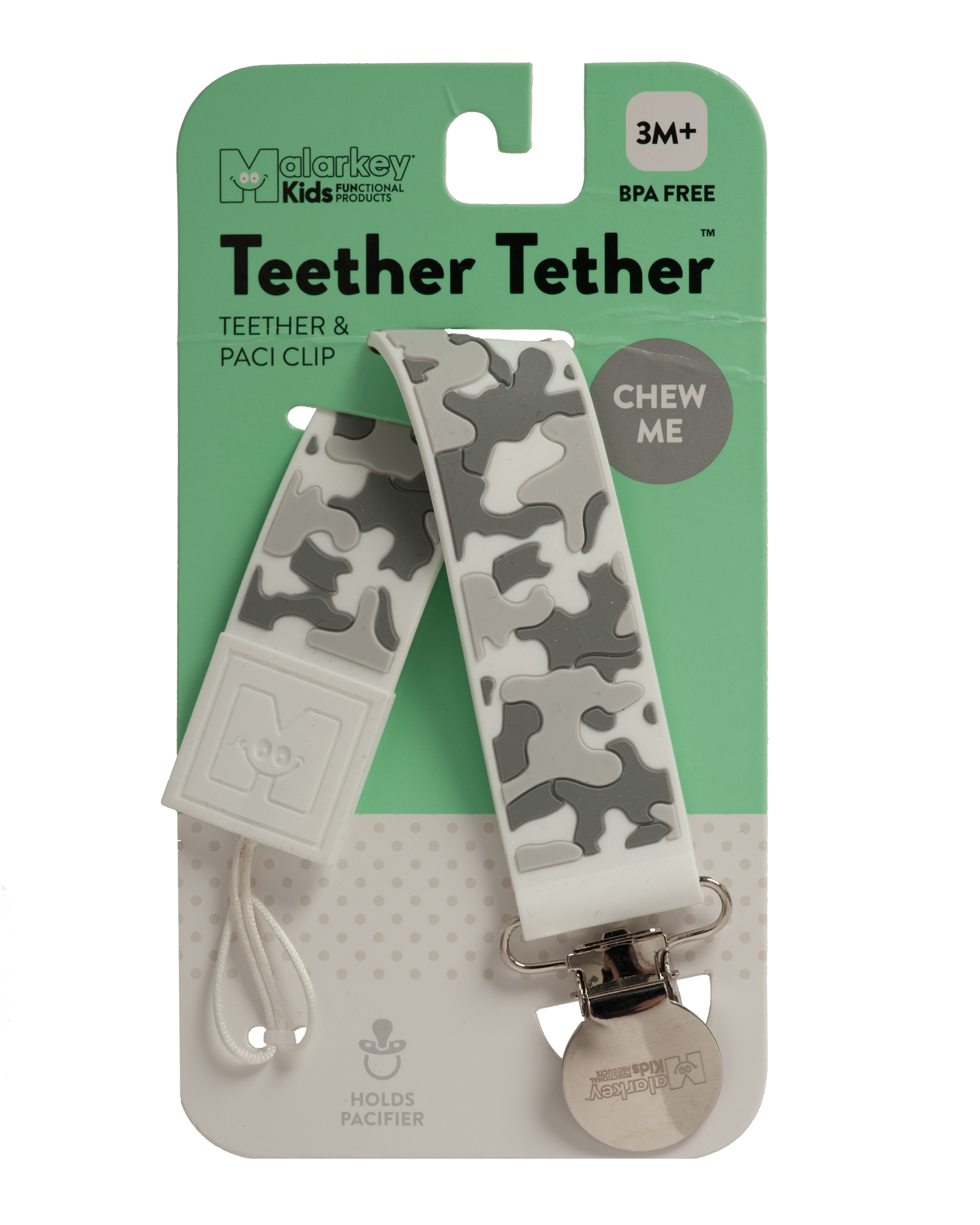 TEETHER TETHER - GREY CAMO Teether Tether Malarkey Kids CA