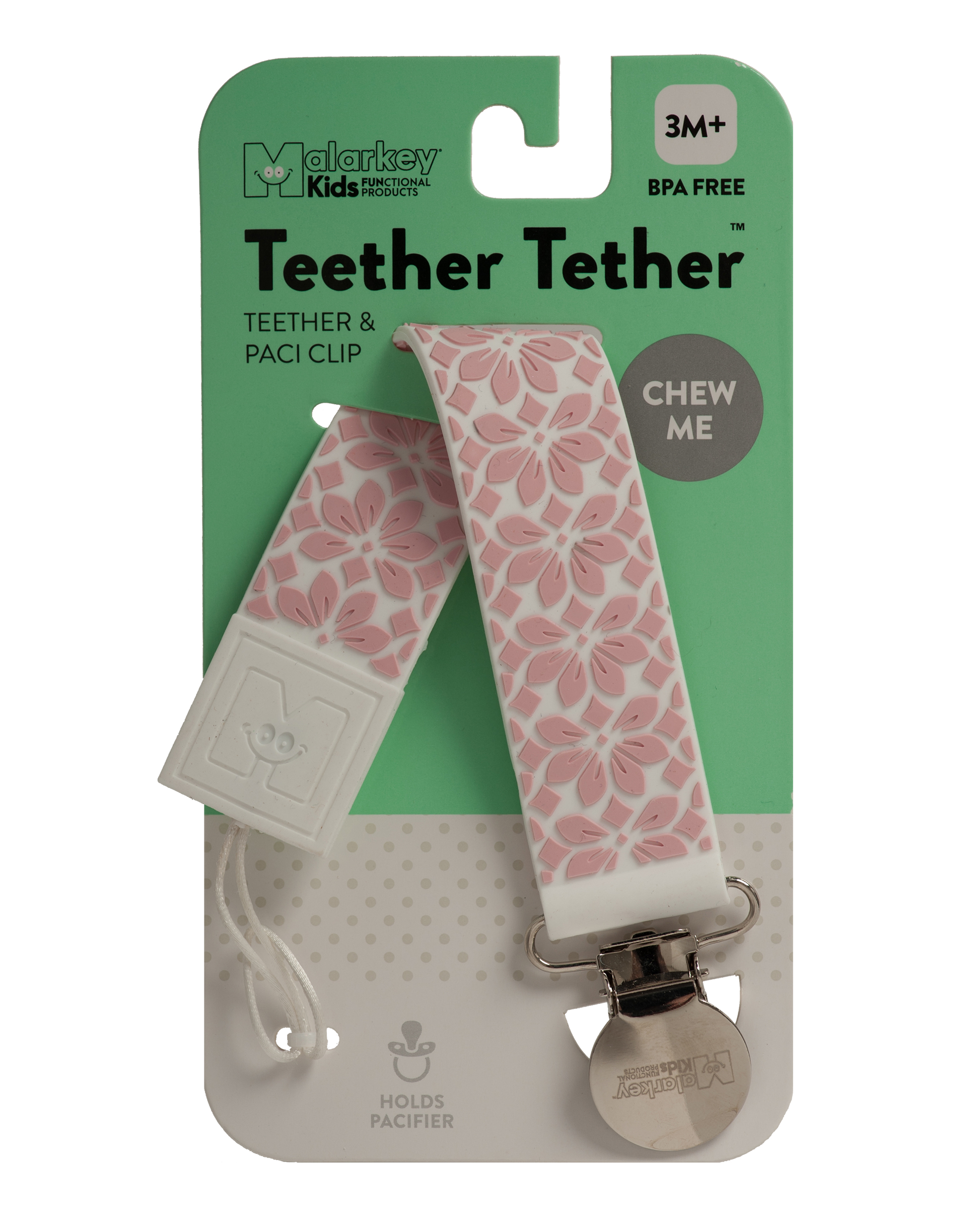 TEETHER TETHER - PINK FLORAL Teether Tether Malarkey Kids CA 