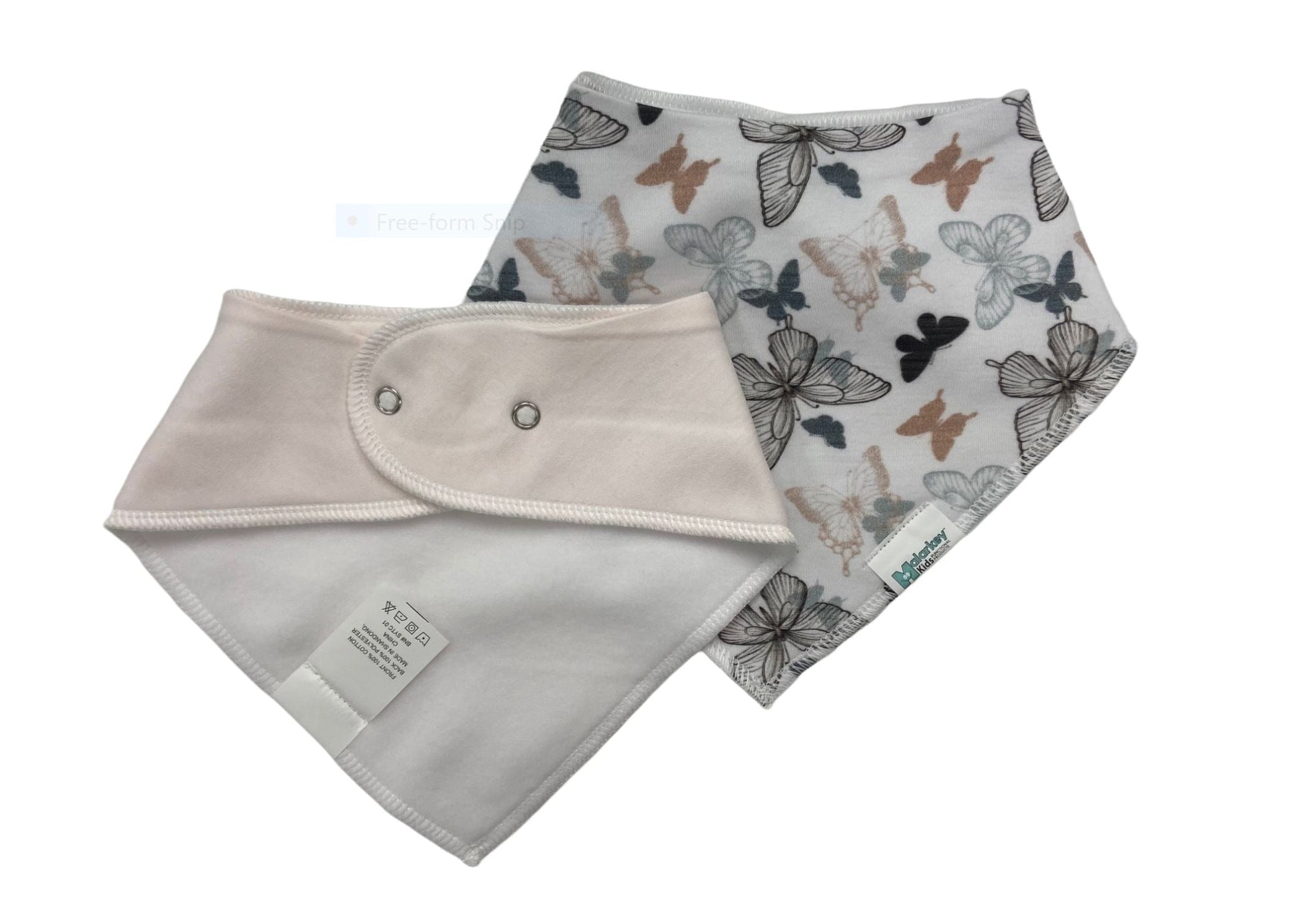 Dribble Bib - Butterflies/dark pink Malarkey Kids CA