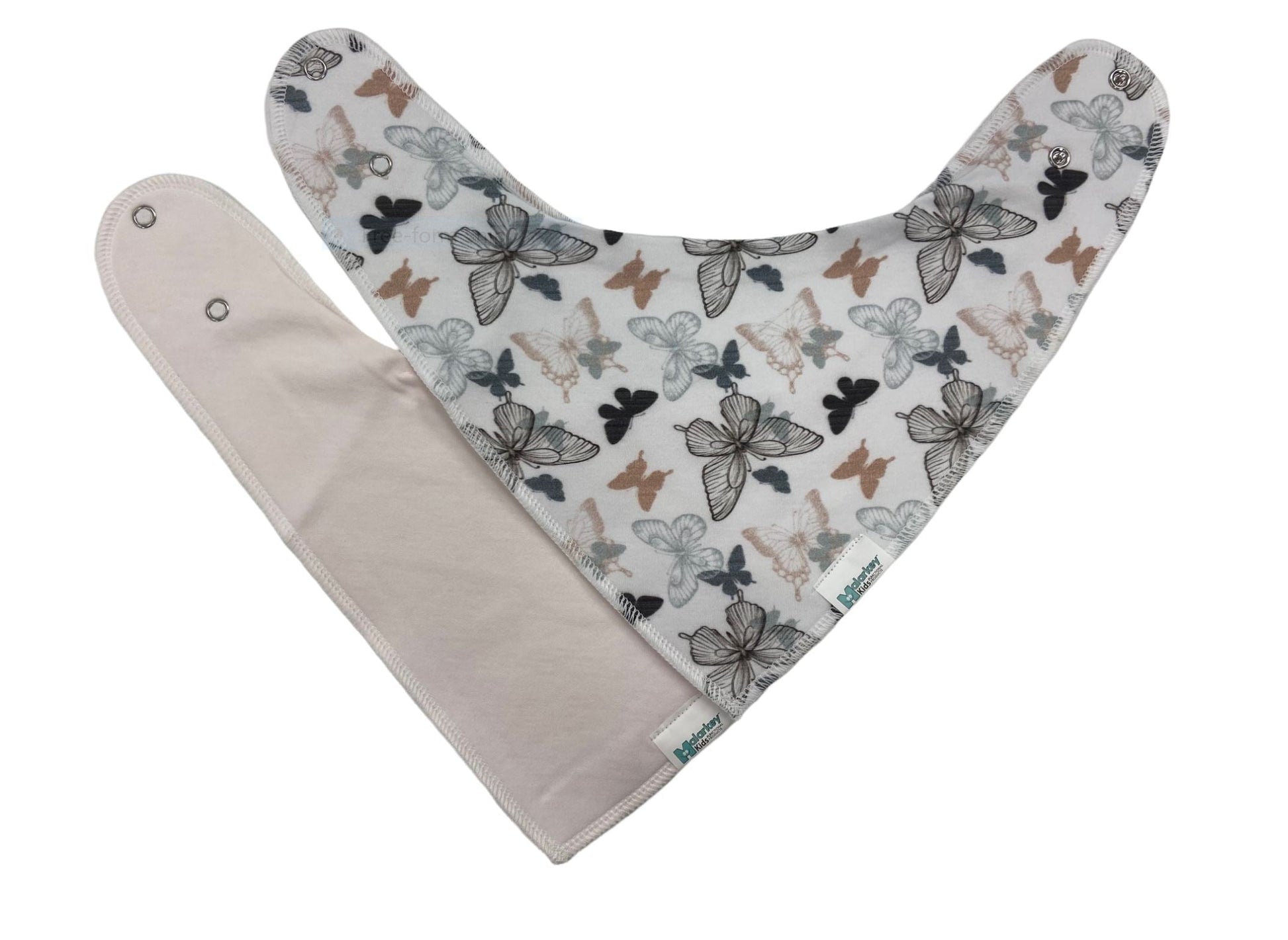 Dribble Bib - Butterflies/dark pink Malarkey Kids CA