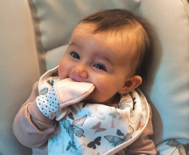 Dribble Bib - Butterflies/Light Pink Malarkey Kids CA