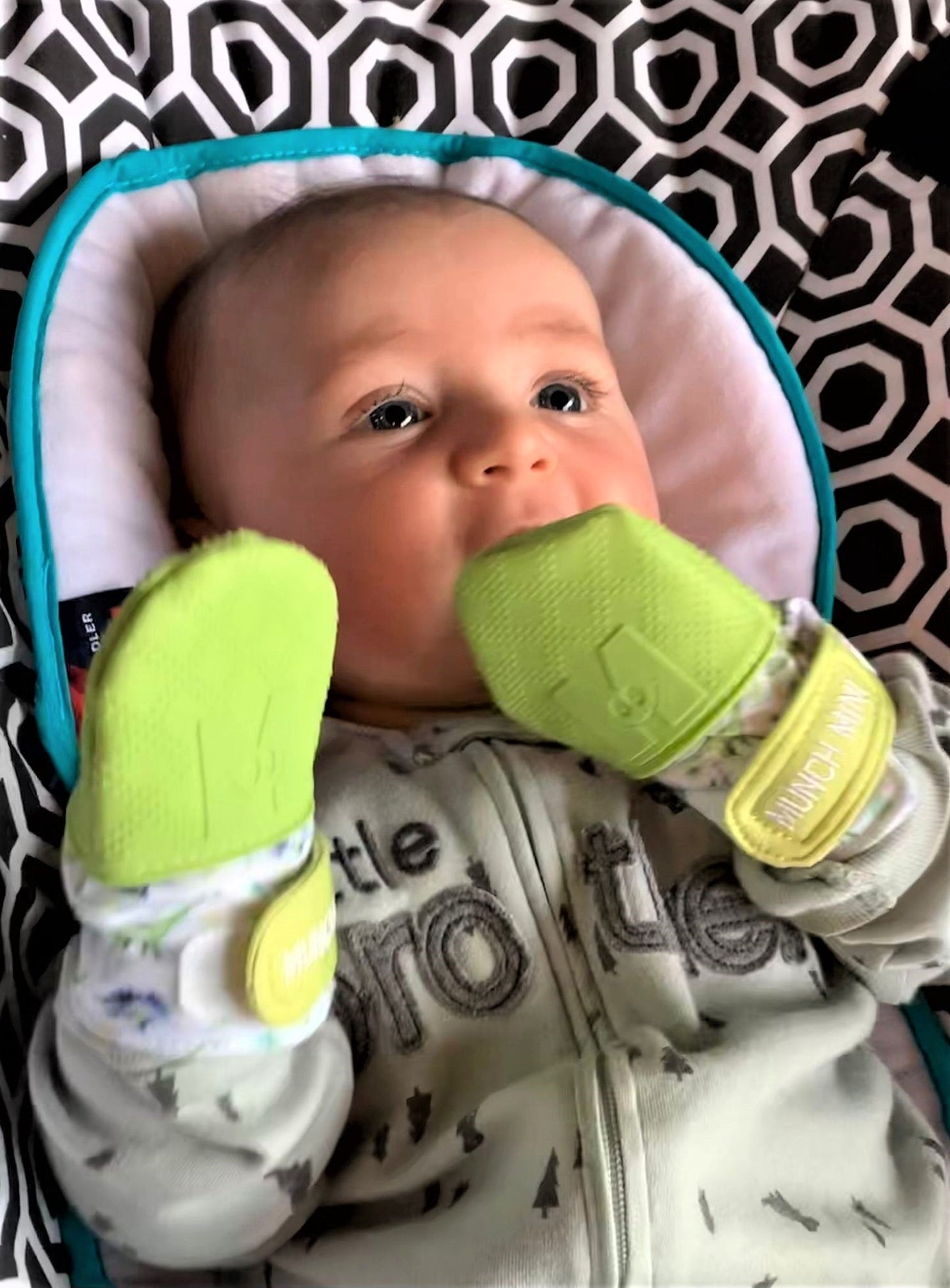 Munch Mini - Teething and anti-scratch Mitts - Dino Pacifiers & Teethers Malarkey Kids CA