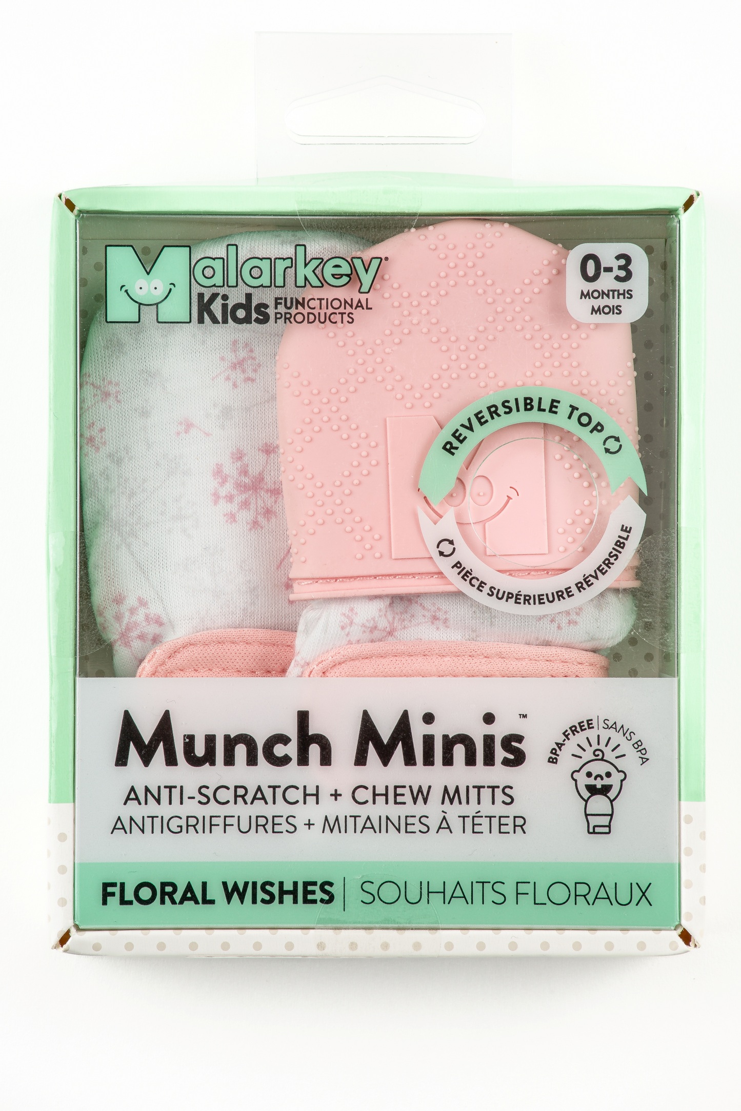 Munch Minis - Anti-scratch and Chew Mitts - Floral Wishes Pacifiers & Teethers Malarkey Kids CA