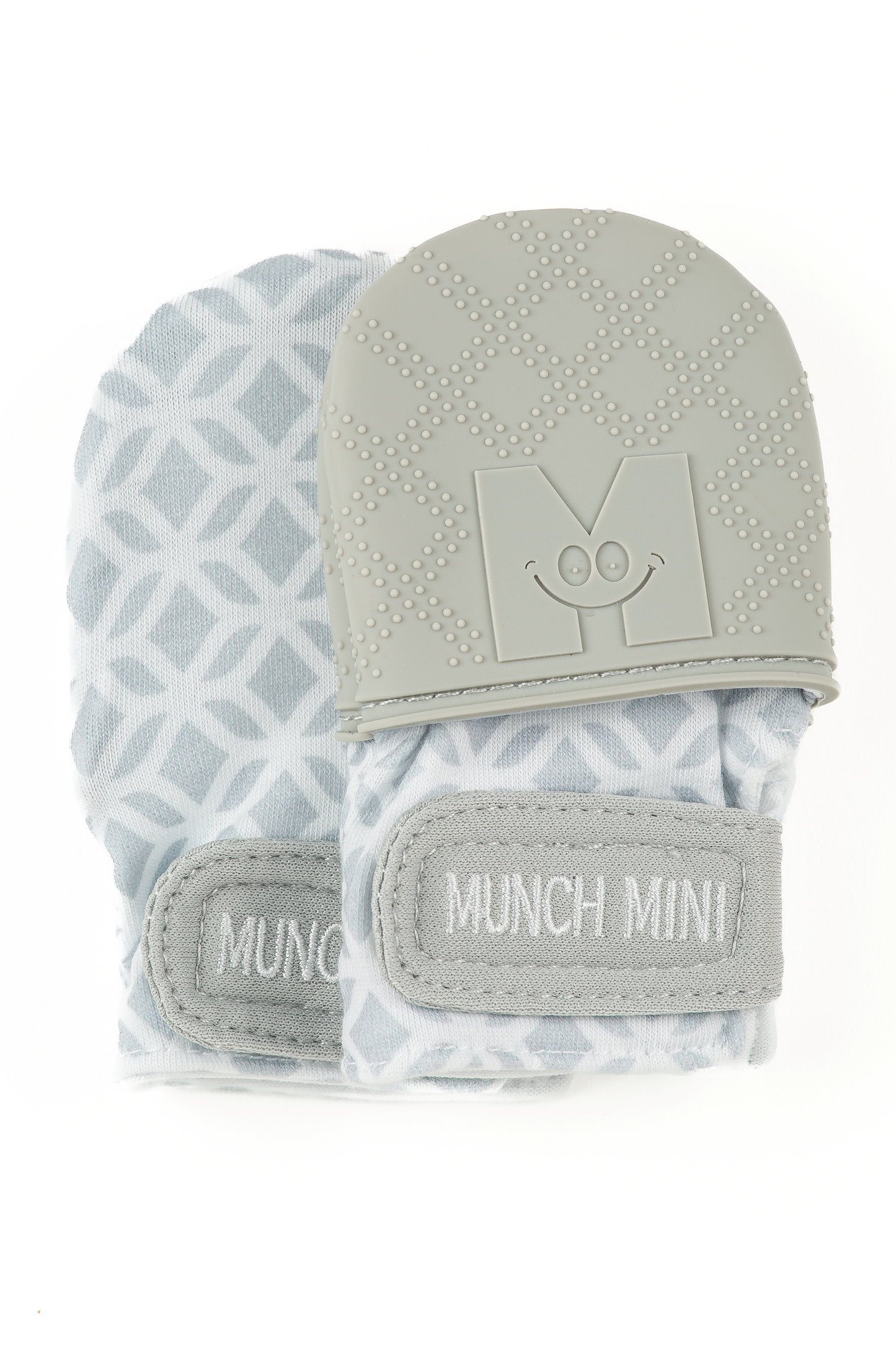 Munch Minis - Anti-scratch and Chew Mitts - Grey Geo Pacifiers & Teethers Malarkey Kids CA