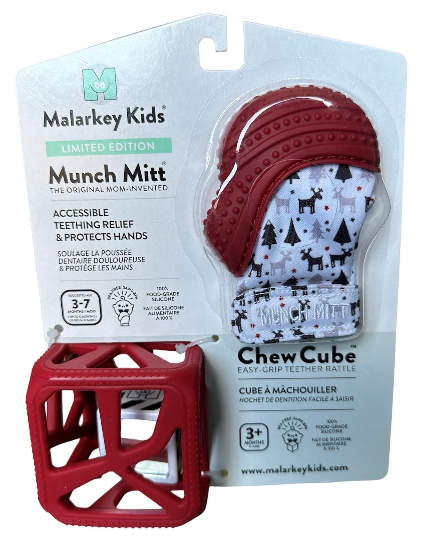 Limited Edition Holiday Gift Pack: Munch Mitt and Chew Cube Duo Chew Cube Malarkey Kids CA 