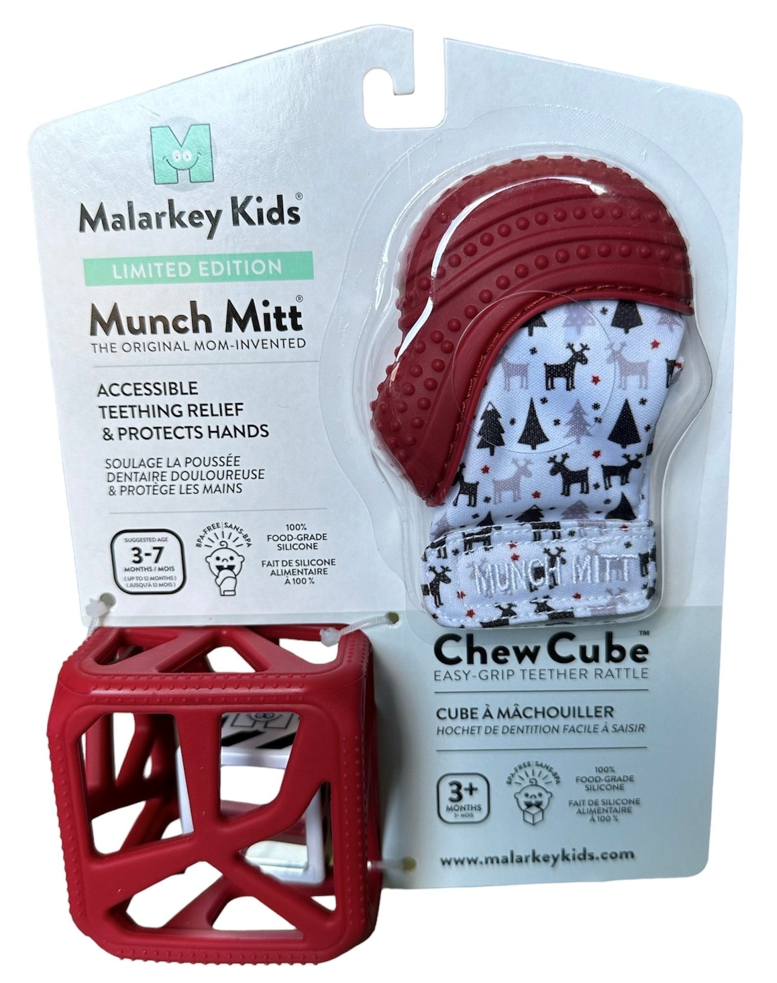 Limited Edition Holiday Gift Pack: Munch Mitt and Chew Cube Duo Chew Cube Malarkey Kids CA 