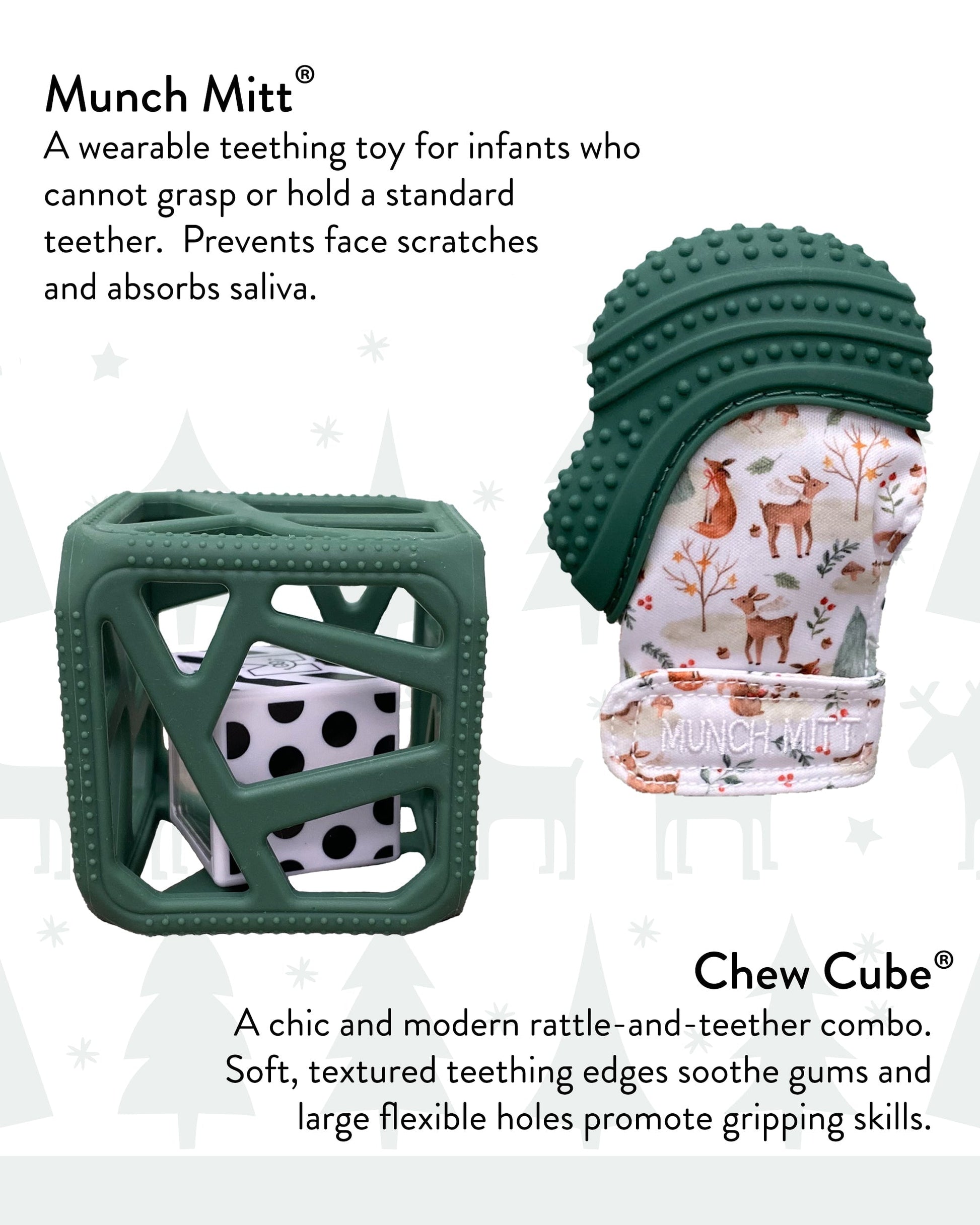 Limited Edition Holiday Gift Pack: Munch Mitt and Chew Cube Duo Chew Cube Malarkey Kids CA 