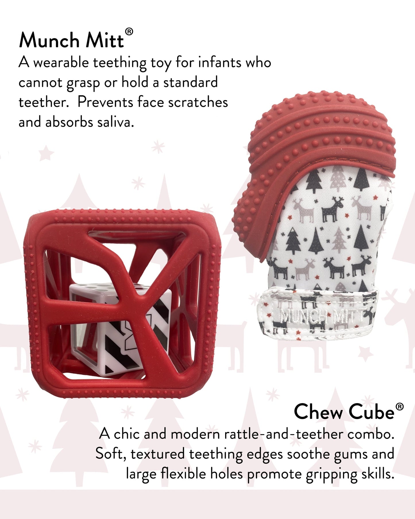 Limited Edition Holiday Gift Pack: Munch Mitt and Chew Cube Duo Chew Cube Malarkey Kids CA 