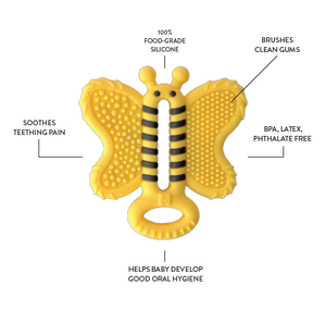 BEE TEETHER TOOTHBRUSH - Baby Teether Brush Teether Toothbrush Malarkey Kids CA 