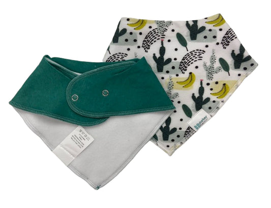 Dribble Bib - Cactus Banana/Dark Green Malarkey Kids CA 