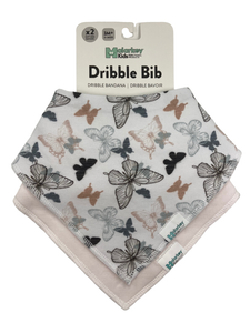 Dribble Bib - Butterflies/dark pink Malarkey Kids CA 