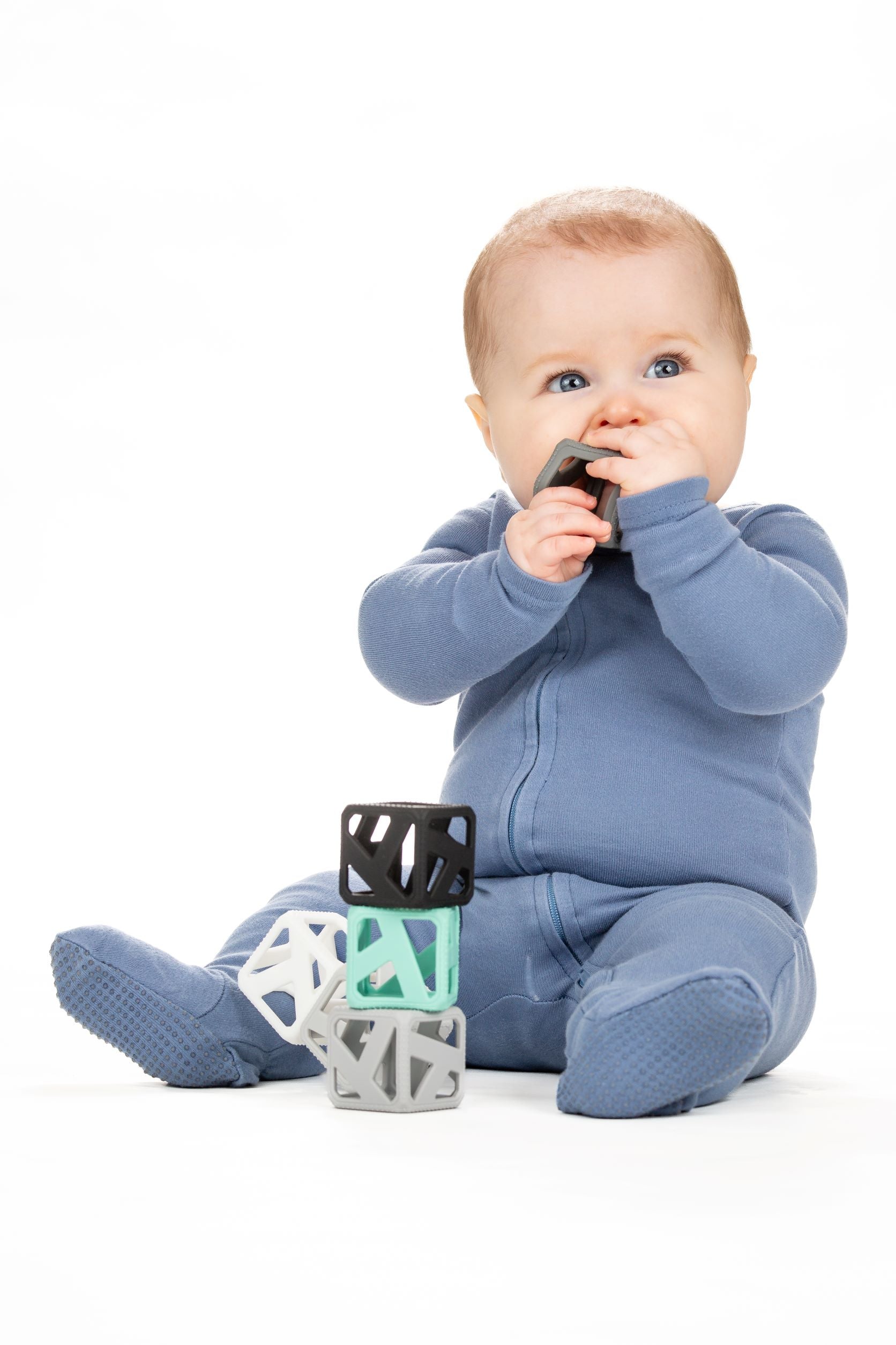 Stack N Chew - Mini Cubes - Monochrome Pacifiers & Teethers Malarkey Kids CA 