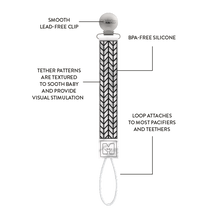 TEETHER TETHER - BLACK AND WHITE CHEVRON Teether Tether Malarkey Kids CA 