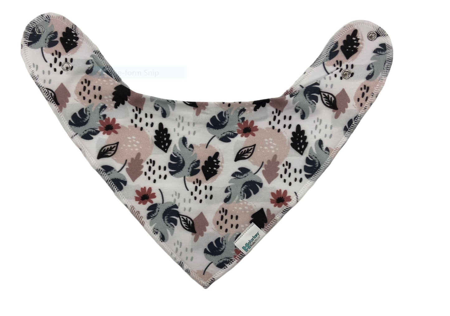 Dribble Bib - Flower Leaf/Light Pink Malarkey Kids CA 