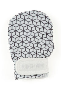 Munch Minis - Anti-scratch and Chew Mitts - Black & White Geo Pacifiers & Teethers Malarkey Kids CA 