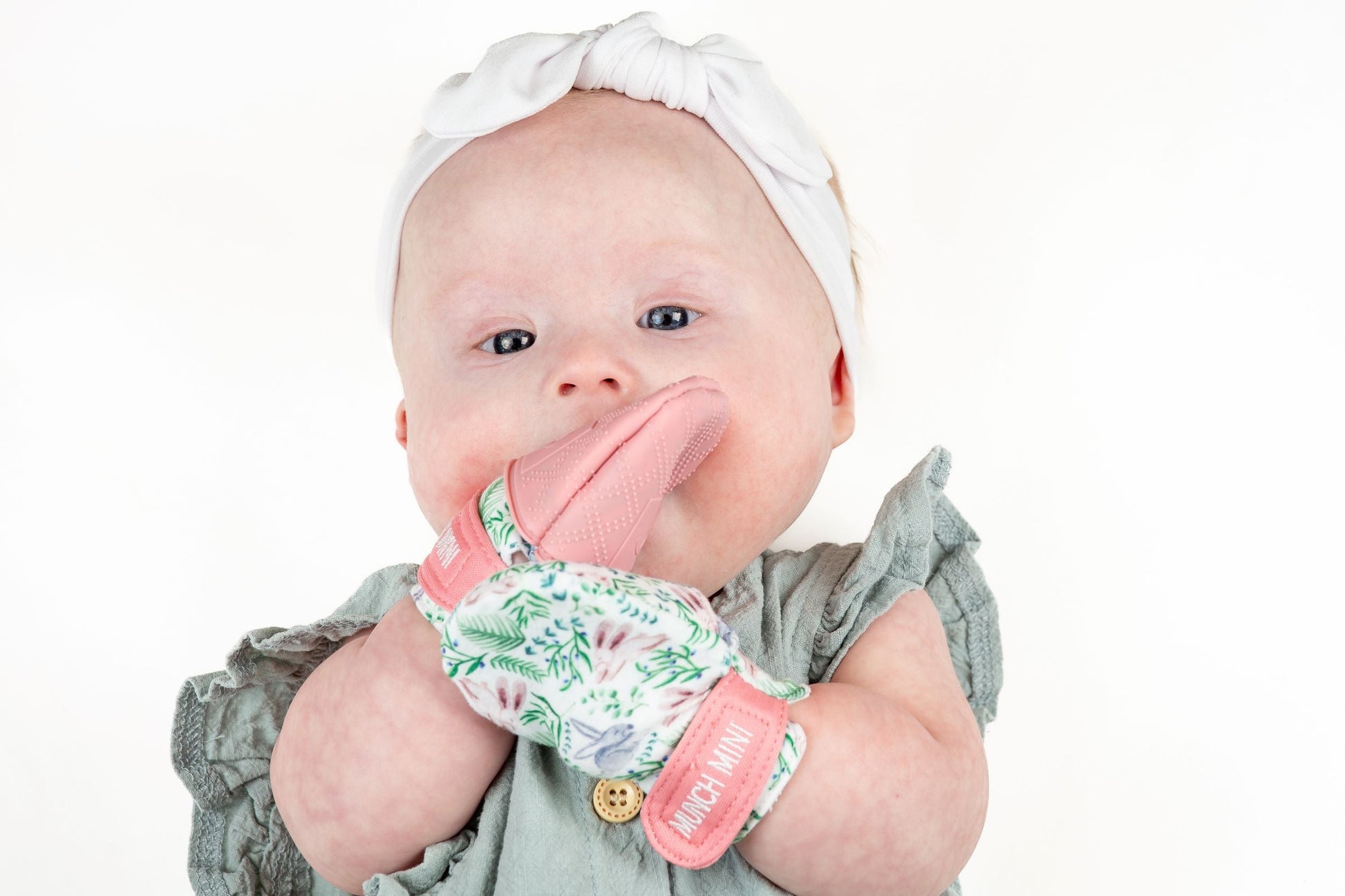 Munch Minis - Anti-scratch and Chew Mitts - Floral Wishes Pacifiers & Teethers Malarkey Kids CA 