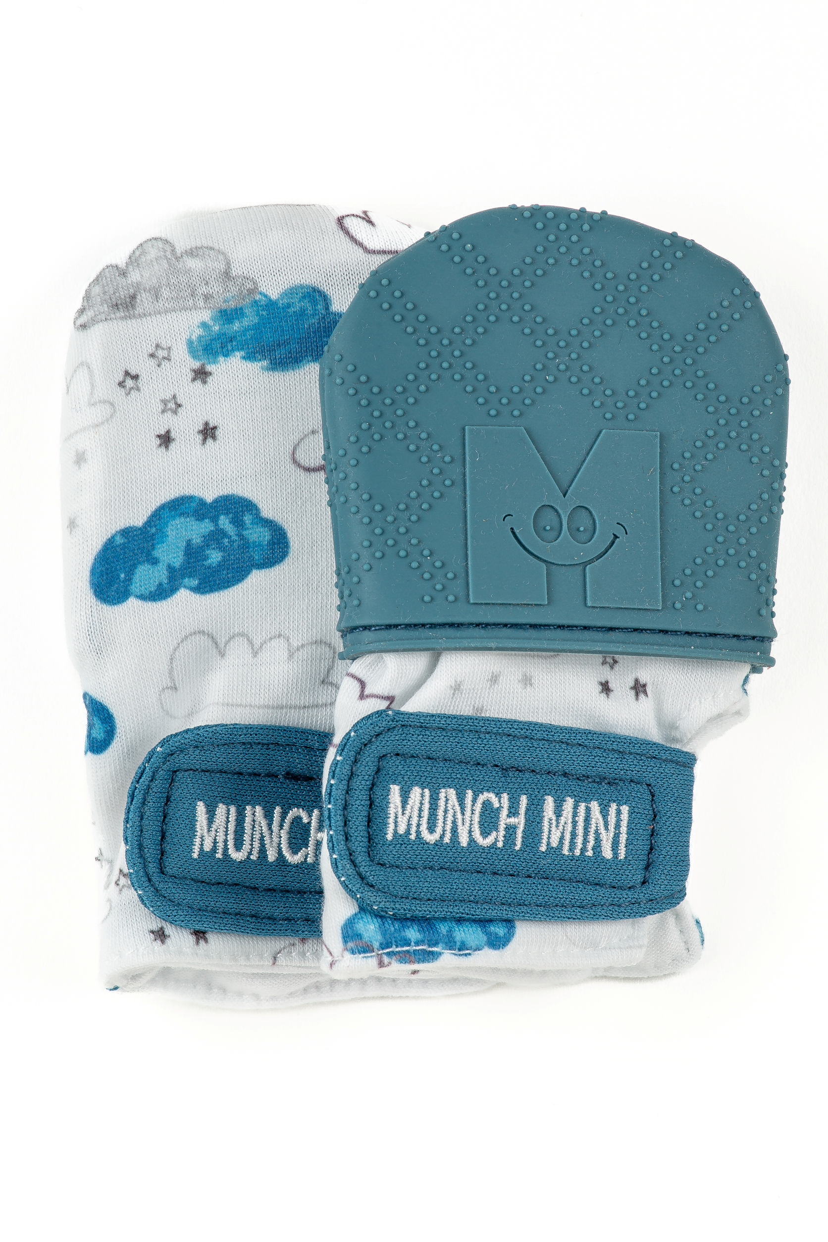 Munch Minis - Anti-scratch and Chew Mitts - Clouds Pacifiers & Teethers Malarkey Kids CA 