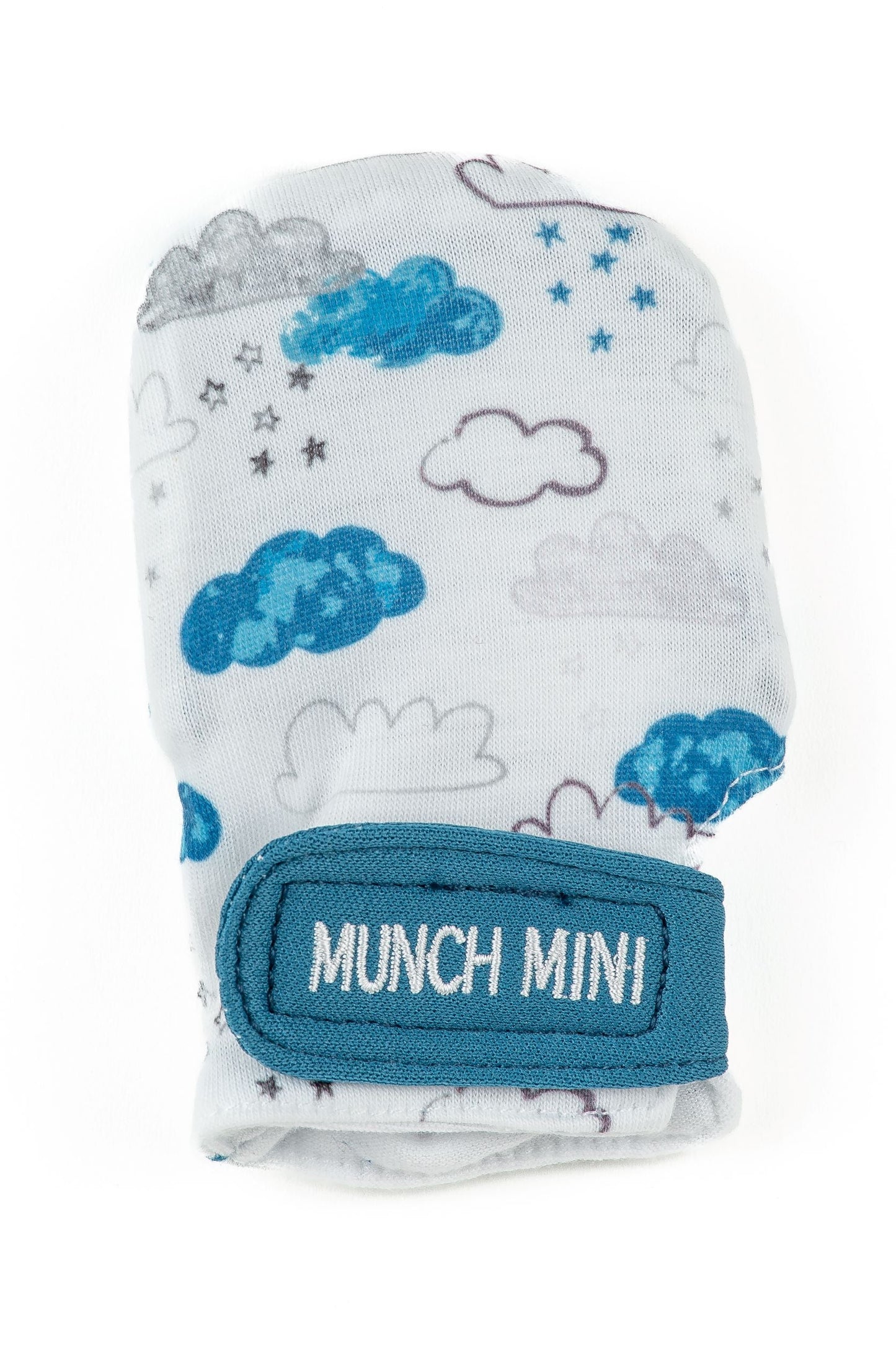 Munch Minis - Anti-scratch and Chew Mitts - Clouds Pacifiers & Teethers Malarkey Kids CA 