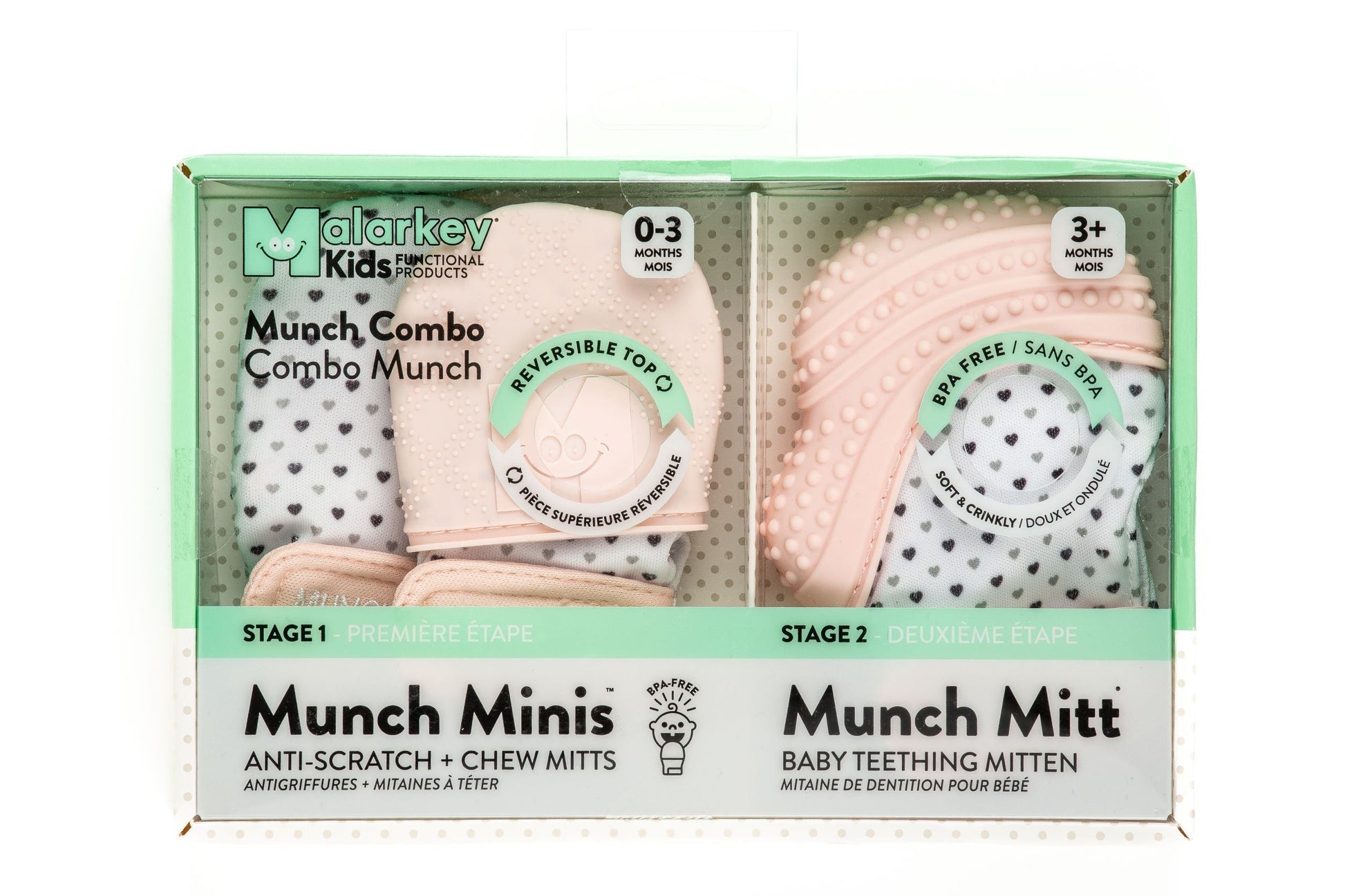 Munch Minis Combo - Pastel Pink Hearts Baby & Toddler Malarkey Kids CA 