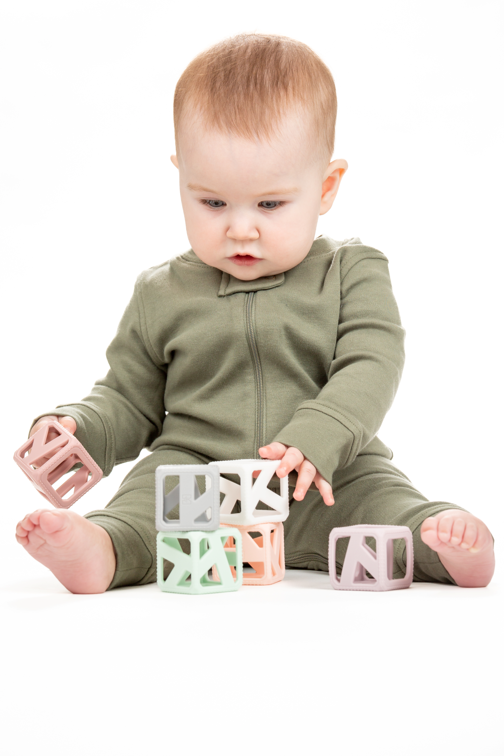 Stack N Chew - Mini Cubes - Pastel Pacifiers & Teethers Malarkey Kids CA 