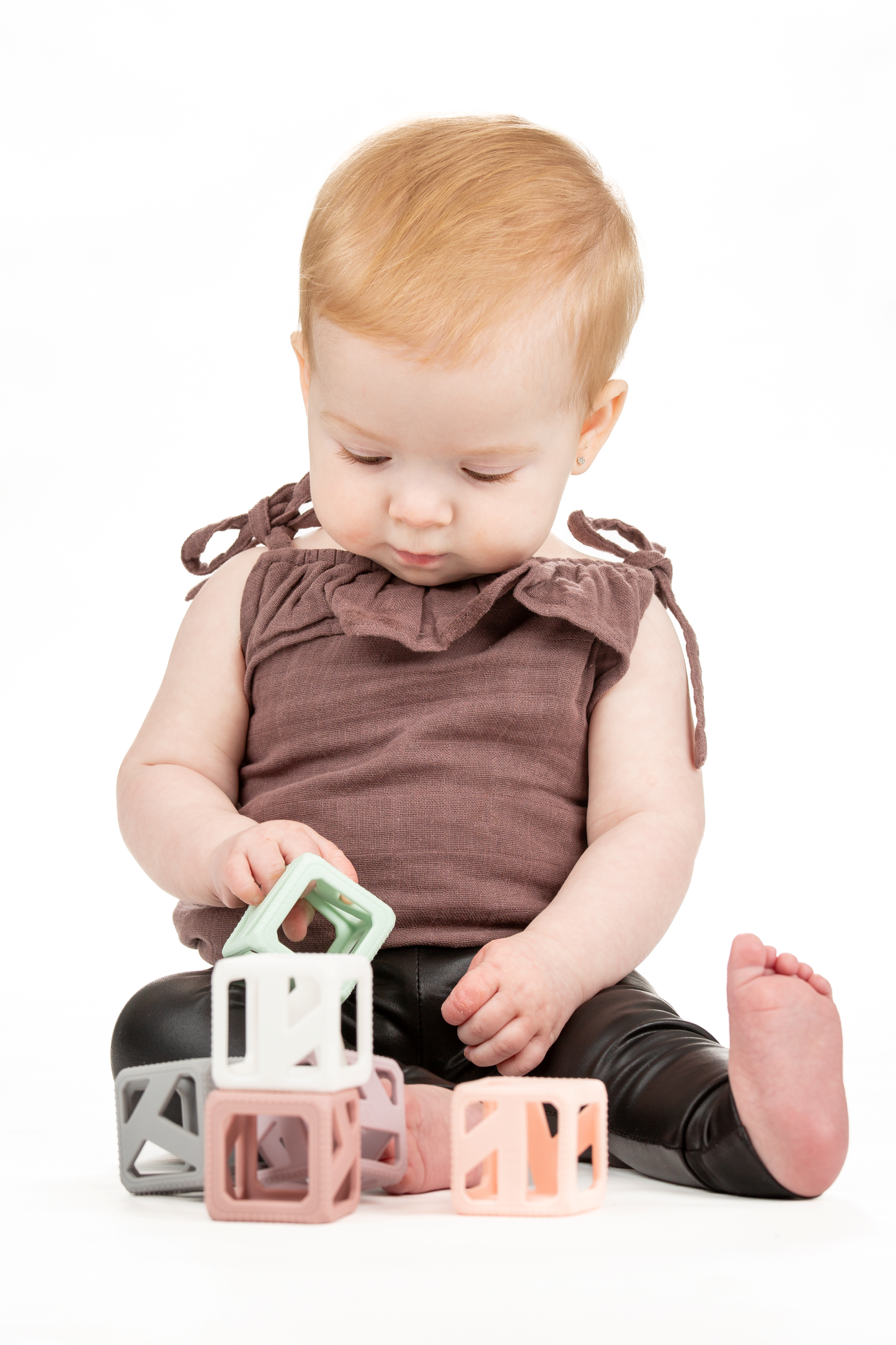 Stack N Chew - Mini Cubes - Pastel Pacifiers & Teethers Malarkey Kids CA 