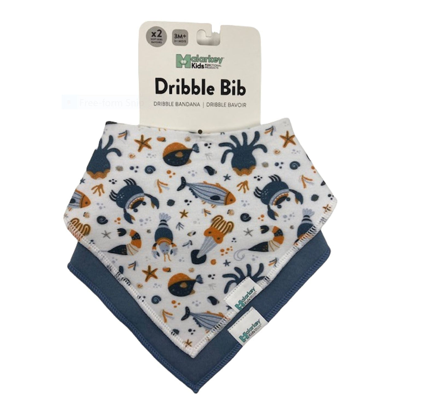 Dribble Bib - Under the Sea/Light blue Malarkey Kids CA 