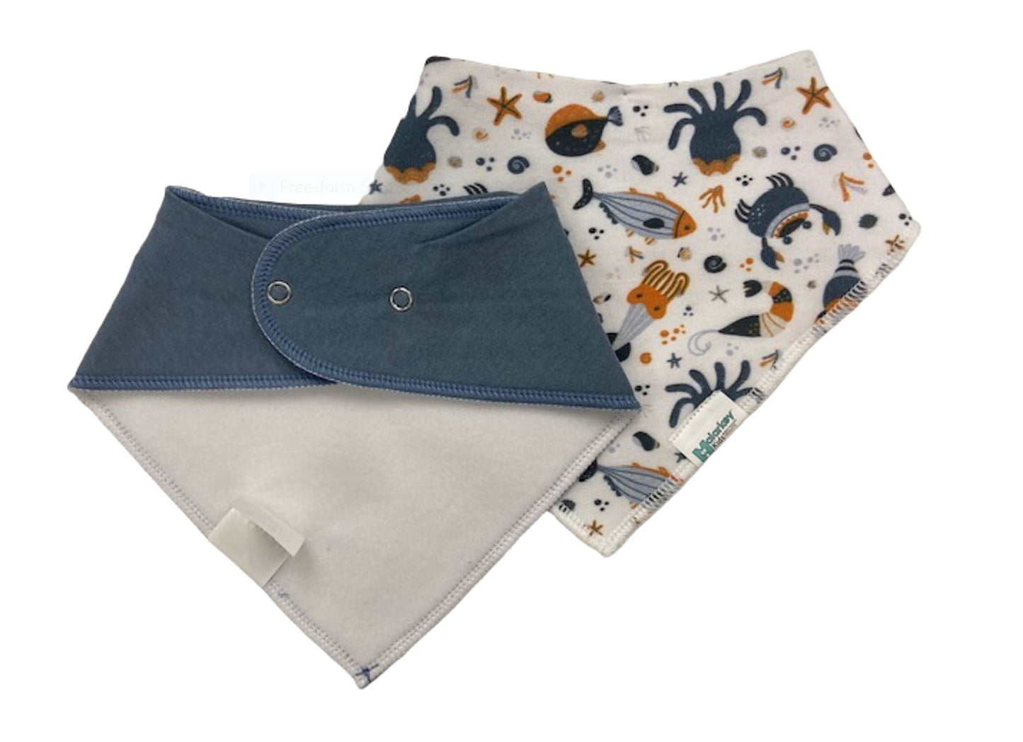 Dribble Bib - Under the Sea/Light blue Malarkey Kids CA 