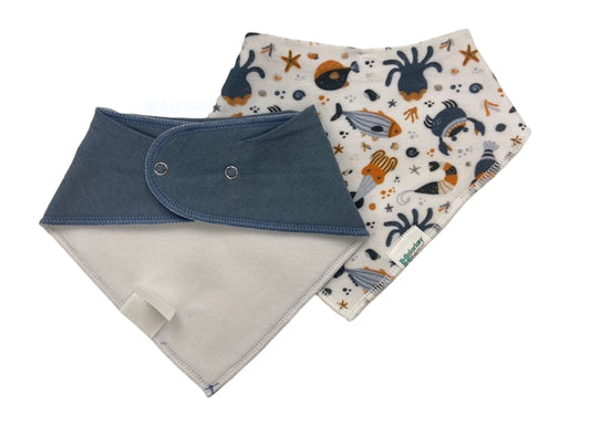 Dribble Bib - Under the Sea/Light blue Malarkey Kids CA 